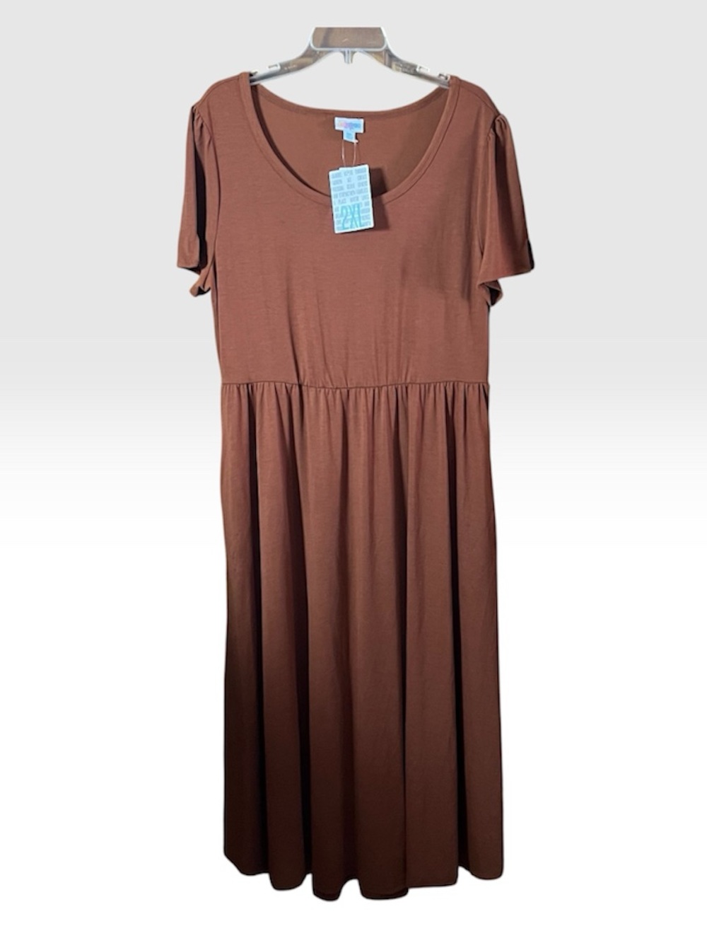 LuLaRoe Women's Rust Brown Maxi tiered Dress 2XL Casual Comfy